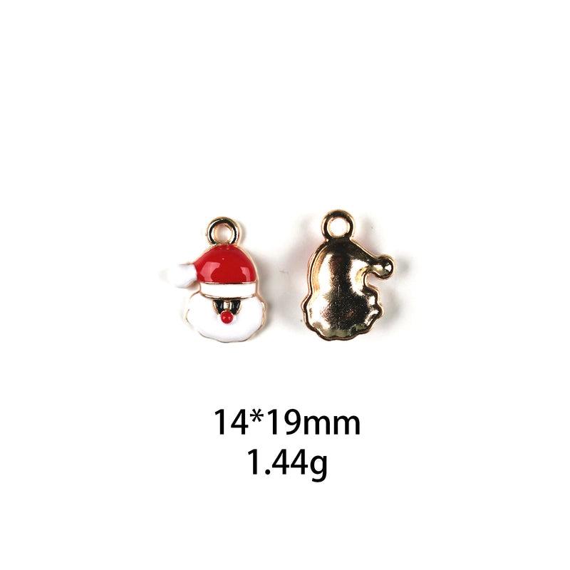 10 PCS/Package Zinc Alloy Christmas Tree Santa Claus Christmas Socks Pendant Jewelry Accessories