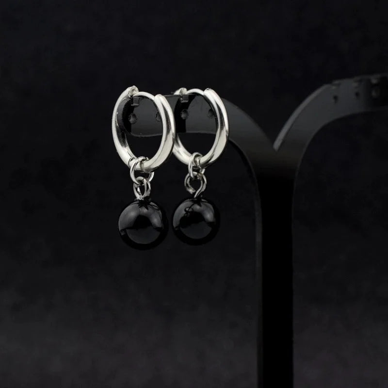 1 Pair Minimalist Pearl Polishing Stainless Steel Drop Earrings