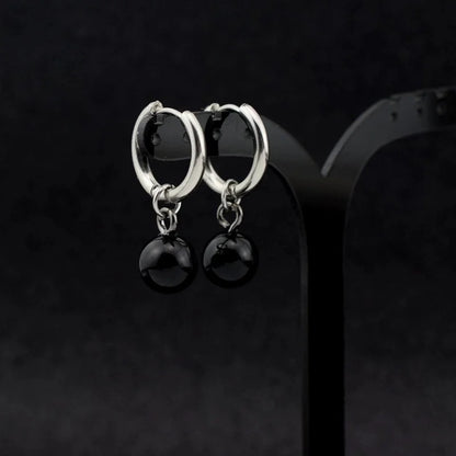 1 Pair Minimalist Pearl Polishing Stainless Steel Drop Earrings