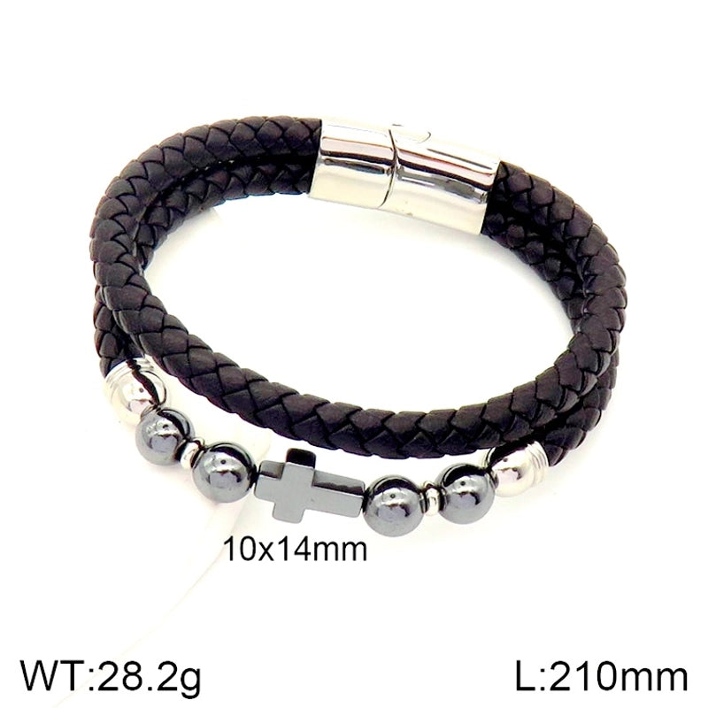 Hip-Hop Rock Punk Scorpion Skull 304 Stainless Steel Pu Leather Halloween Unisex Bangle Men Cord & Leather Bracelets