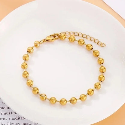 Basic Solid Color Titanium Steel 18K Gold Plated Bracelets In Bulk