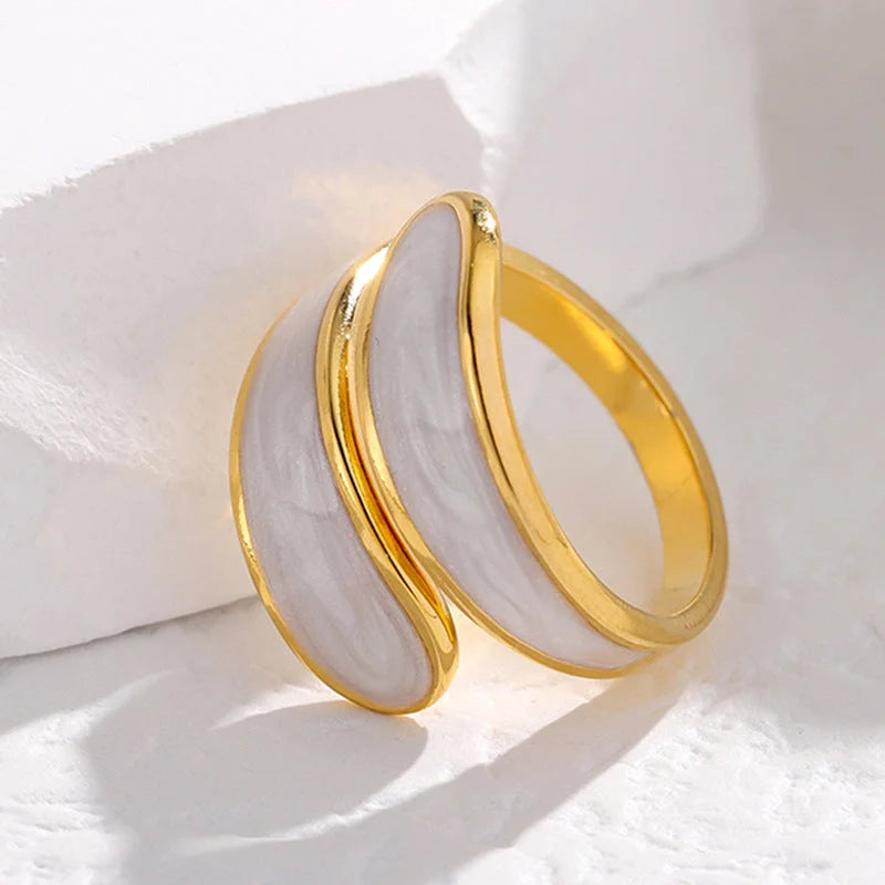 Minimalist Irregular Geometric Stainless Steel Electroplating Rings
