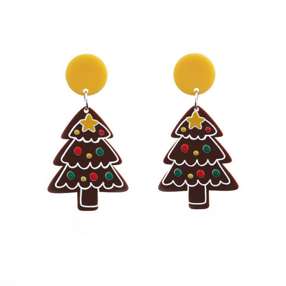 Christmas Earrings Christmas Old Man Bell Snowman Earrings Studs