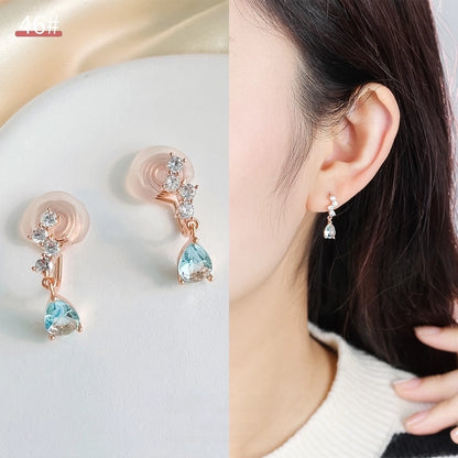 Mosquito Incense Plate Ear Clip Women's Ear Holes Exquisite Pearl Earrings Advanced Hong Kong Style Retro Niche Light Luxury Earrings