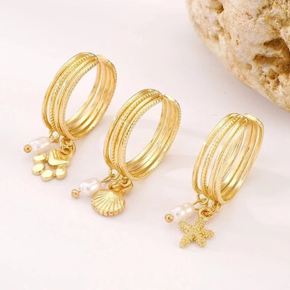 Copper Devil's Eye Starfish Cat Claws Charm Rings Open Rings