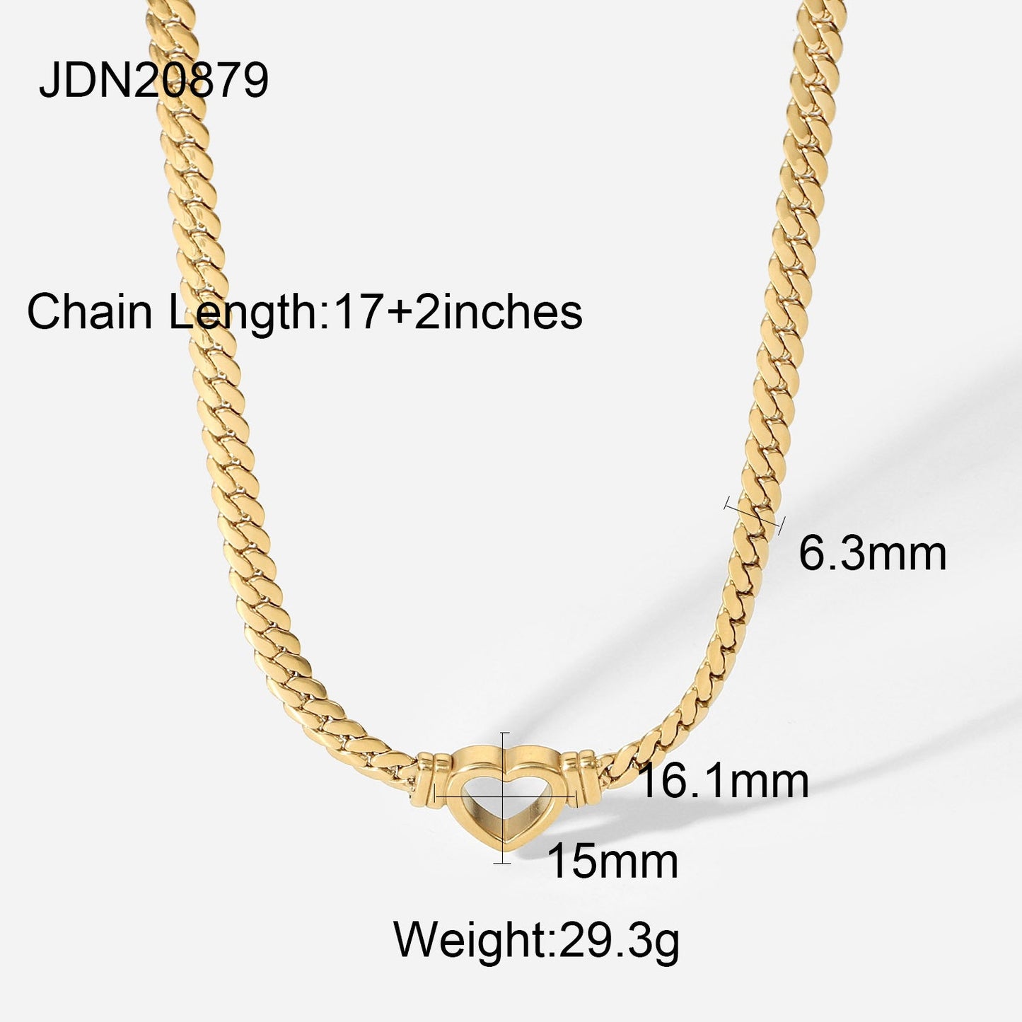 IG Style Circle Heart Stainless Steel 18K Gold Plated Necklaces