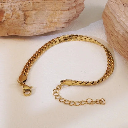 Elegant Minimalist Commute Grain 304 Stainless Steel 18K Gold Plated Jewelry Set