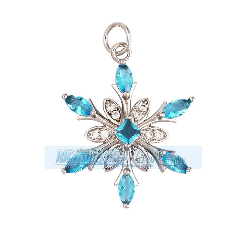 1 Piece Copper Geometric Heart Shape Snowflake Pendant Jewelry Accessories