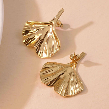 1 Pair Elegant Retro Sector Square Rhombus 304 Stainless Steel Imitation Gold Ear Studs