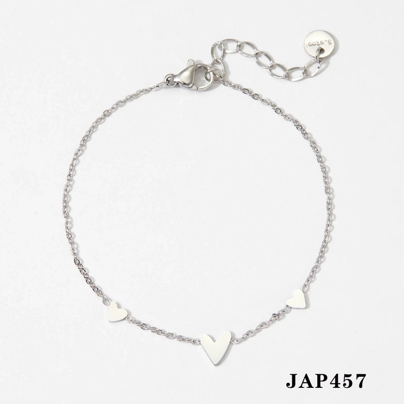 Modern Style Minimalist Heart Shape 304 Stainless Steel 316 Stainless Steel No Inlaid 16K Gold Plated White Gold Plated Gold Plated Bracelets Anklet Necklace