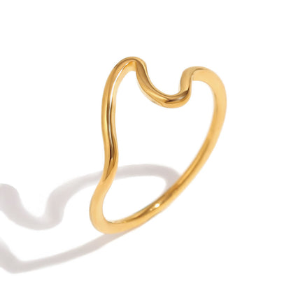 Minimalist Creative Circle Geometric Stainless Steel 18K Gold Plated Rings