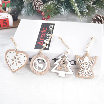 Christmas Sweet IG Style Bell Snowflake Elk Wood Festival Street Hanging Ornaments