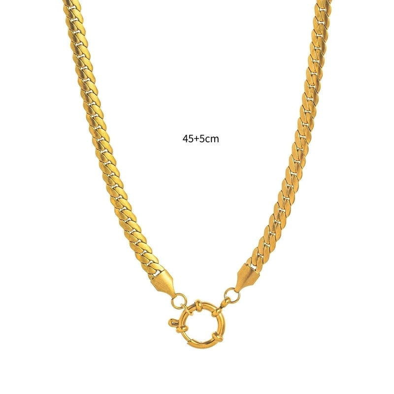 Minimalist Circle Pearl 201 Stainless Steel 304 Stainless Steel Zircon 18K Gold Plated Beaded Inlay Pendant Necklace