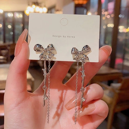 Fashion Geometric Star Flower Imitation Pearl Alloy Tassel Women\'s Drop Earrings 1 Pair