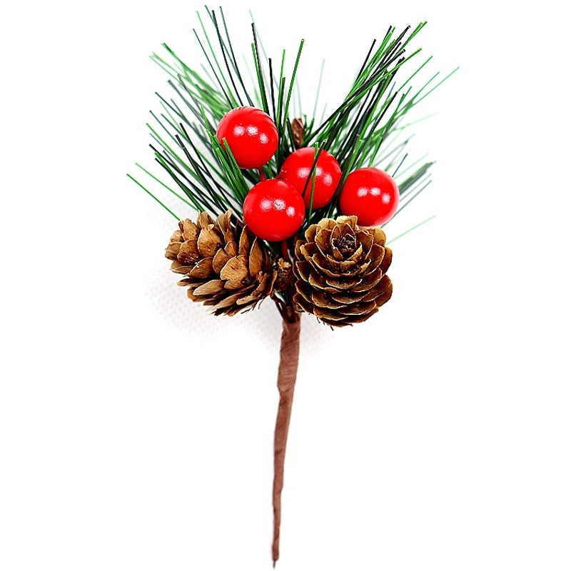 Factory Direct Supply Cross-border Berry Combination Mini Christmas PVC Material Simulation Pine Cone Christmas Decoration Spot