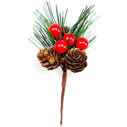 Factory Direct Supply Cross-border Berry Combination Mini Christmas PVC Material Simulation Pine Cone Christmas Decoration Spot