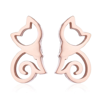 Minimalist Dog Cat Plating 304 Stainless Steel Stainless Steel Earrings