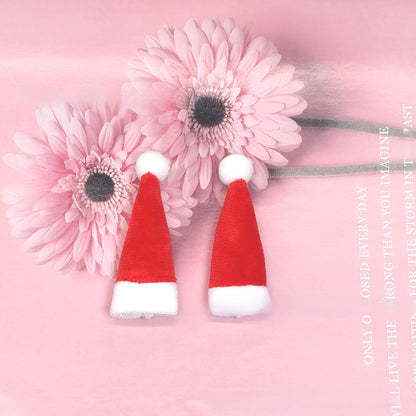 2 Pieces Christmas Hot-selling Decoration Mini Christmas Hat Knitted Hat Trendy Toy Plush Doll Accessories