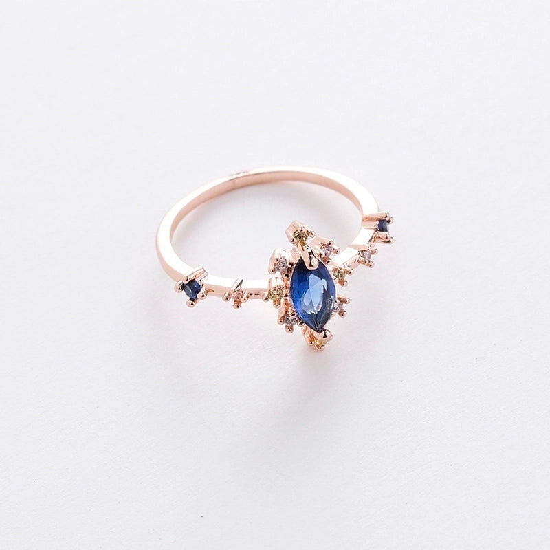 Fashion Heart Shape Copper Plating Inlay Zircon Rings 1 Piece