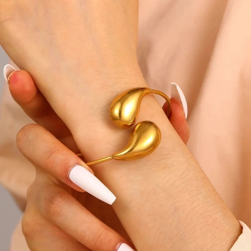 Casual Minimalist Streetwear Geometric 304 Stainless Steel Bangle In Bulk