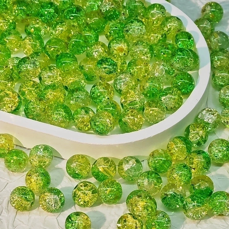 50 PCS/Package Diameter 10mm Diameter 8mm Glass Crackle Glass Beads Round Jewelry Accessories