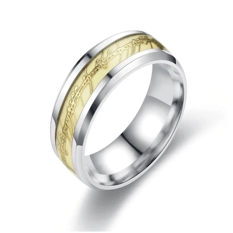 Cross-border Ornament Stainless Steel Luminous Ring Fluorescent Stall Supply Titanium Steel Magic Ring The Lord Of The Rings