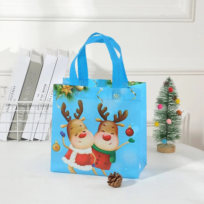 Christmas Cute Santa Claus Snowman Nonwoven Holiday Gift Bags