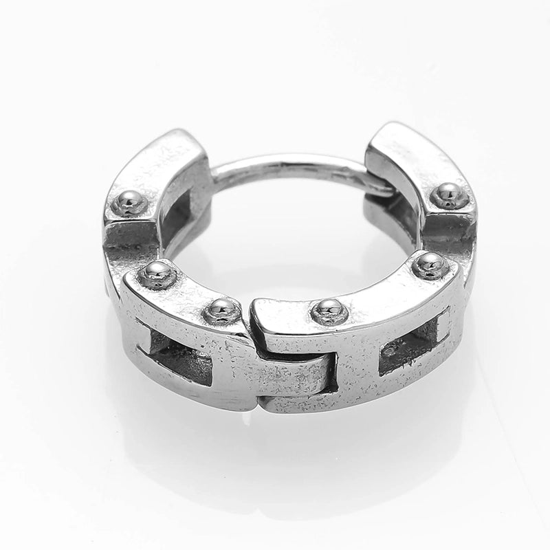 1 Piece Halloween Gothic Minimalist Polka Dots Solid Color Polishing 316 Stainless Steel Hoop Earrings