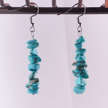 Fashion Irregular Natural Stone Handmade Drop Earrings 1 Pair