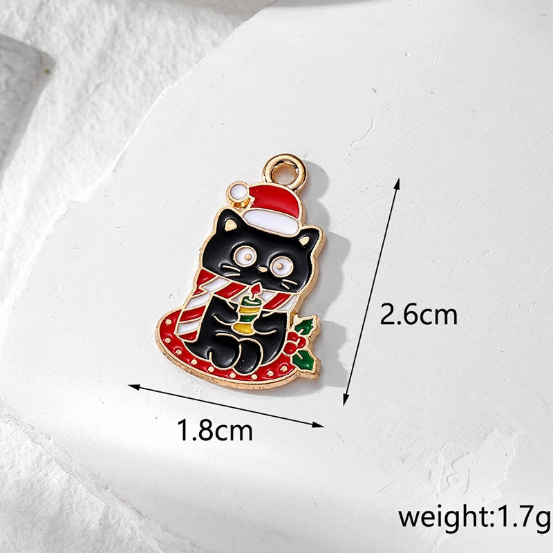 10 PCS/Package Alloy Santa Claus Pendant Jewelry Accessories