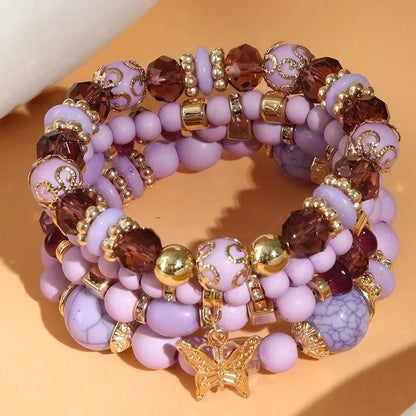 Casual Ethnic Style Butterfly 201 Stainless Steel Resin Bracelets In Bulk