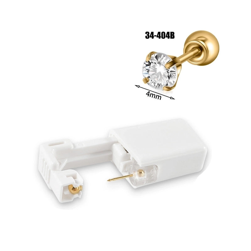 1 Piece Hawaiian Tropical Round Flower Butterfly Inlay 316 Stainless Steel Zircon 24K Gold Plated Cartilage Earrings