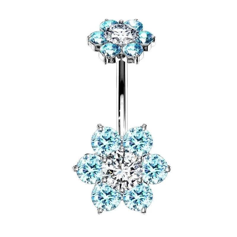 1 Piece Belly Rings Minimalist Color Block 304 Stainless Steel Inlay Zircon