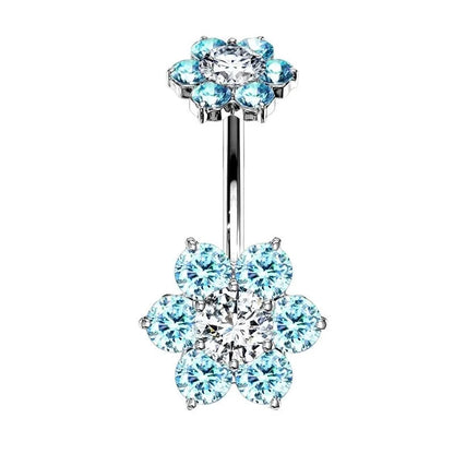 1 Piece Belly Rings Minimalist Color Block 304 Stainless Steel Inlay Zircon