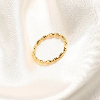 Minimalist Solid Color Titanium Steel 18K Gold Plated Plating Rings