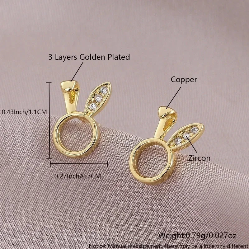 1 Pair IG Style Elegant Minimalist Letter Heart Shape Bicycle Plating Inlay Copper Zircon 18K Gold Plated Ear Studs