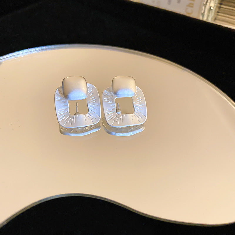 Circle Heart Geometric Metal Electroplating Earrings