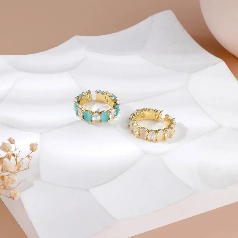 Sweet Minimalist Geometric Copper Plating Open Rings