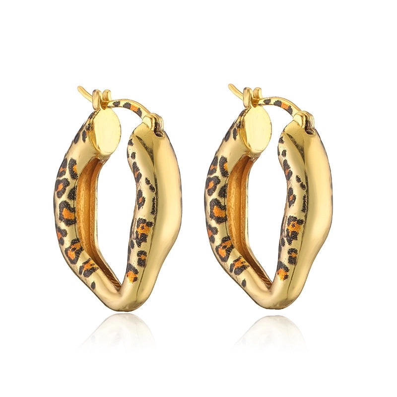 Streetwear Leopard 304 Stainless Steel Copper Plating Earrings Necklace Snake Chain