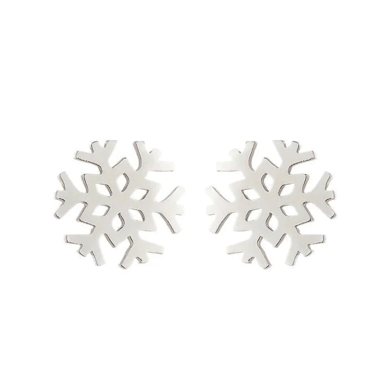1 Pair Fashion Snowflake Plating 304 Stainless Steel 18K Gold Plated Ear Studs