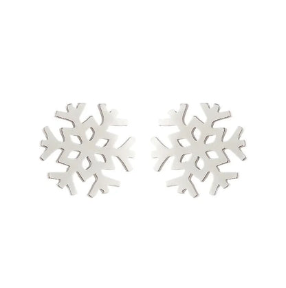 1 Pair Fashion Snowflake Plating 304 Stainless Steel 18K Gold Plated Ear Studs