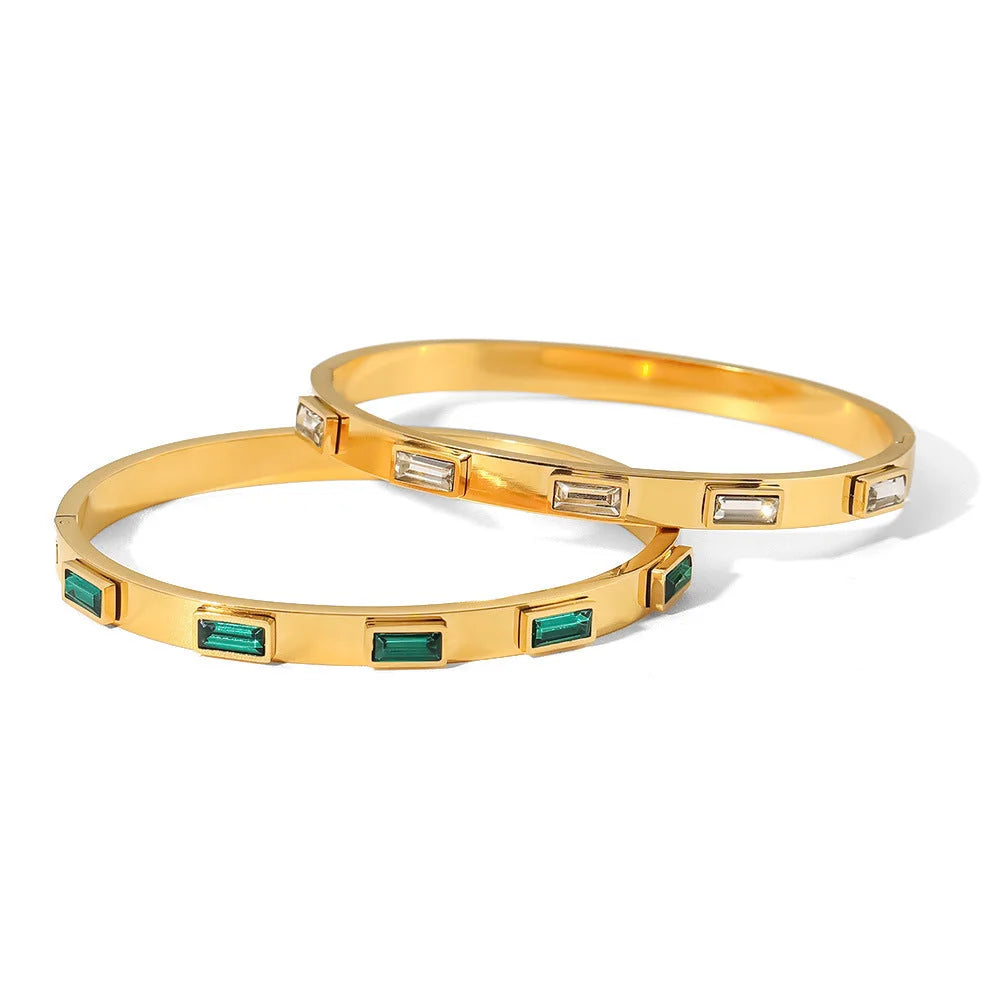 Women IG Style Geometric Stainless Steel 18K Gold Plated Bracelets