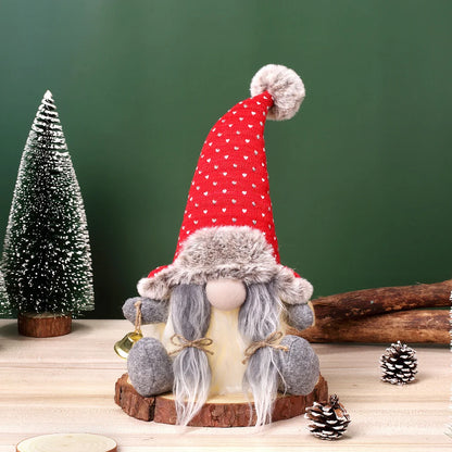 Christmas Glowing Rudolph Faceless Doll Nordic Forest Man Plush Doll Decoration Gnome Ornament