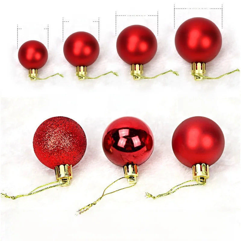 Christmas Decoration 3cm 4cm Christmas Balls 24 Pack Christmas Tree Hanging Ornaments Bucket Square Box Irregular Balls Plastic Electroplated Balls