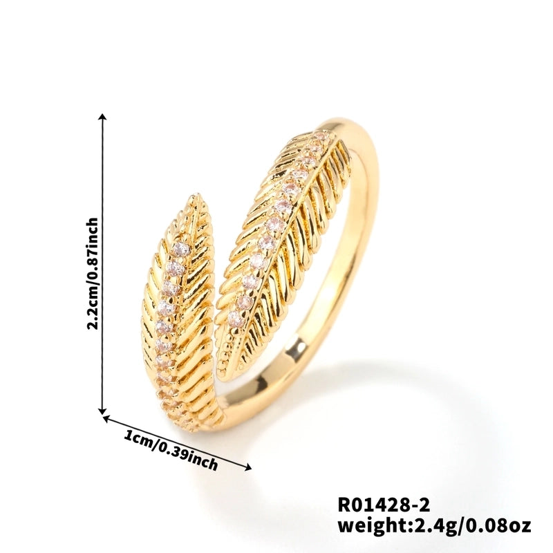 Copper K Gold Plated Plating Inlay Snake Butterfly Zircon Open Rings