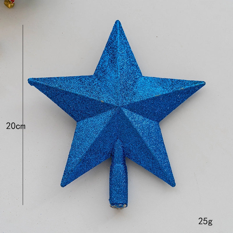 Gold Silver Red Sticky Powder Foam Plating Tree Top Star Five-pointed Star Christmas Tree Top Decoration