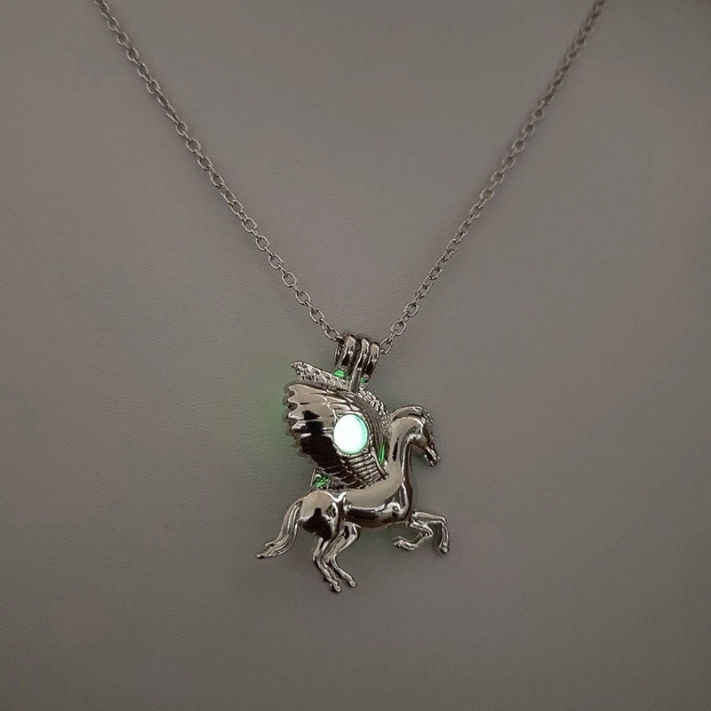 Luminous Hollow Diy Cage Christmas Tree Women's Necklace