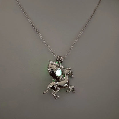 Luminous Hollow Diy Cage Christmas Tree Women's Necklace