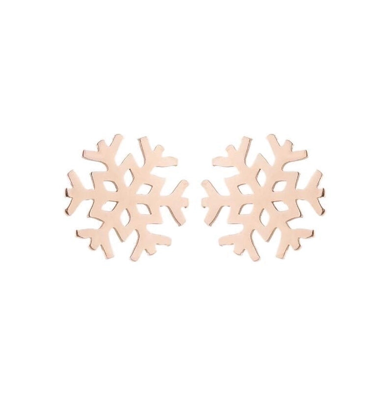 1 Pair Fashion Snowflake Plating 304 Stainless Steel 18K Gold Plated Ear Studs