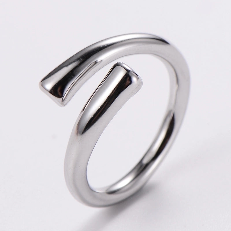 3 Pieces Stainless Steel 18K Gold Plated Fashion Inlay Hand Number Bow Knot Zircon Open Ring
